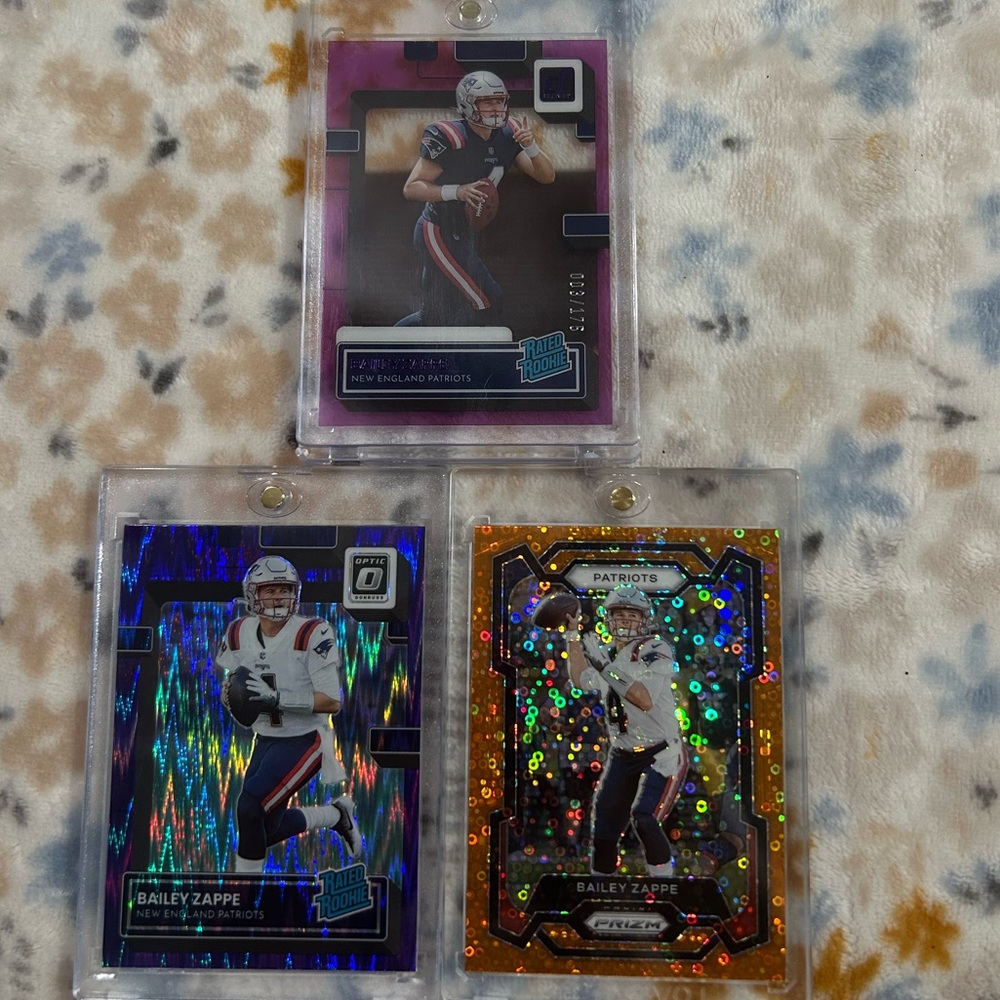Bailey Zappe Football Trading Cards Set